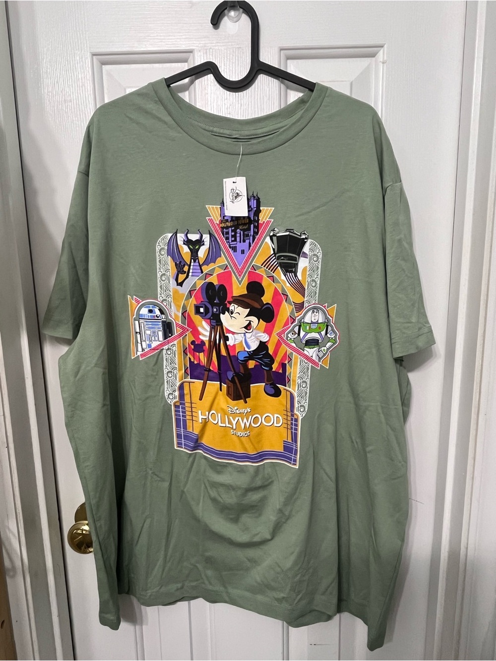 Disney Men's Sage Green Hollywood Studios Mickey Graphic Tee